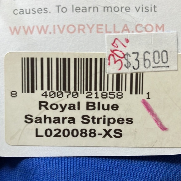 Ivory Ella S Blue Long Sleeved Tee NWT - Picture 4 of 4